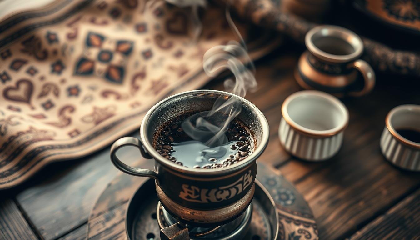 Turkish coffee brewing